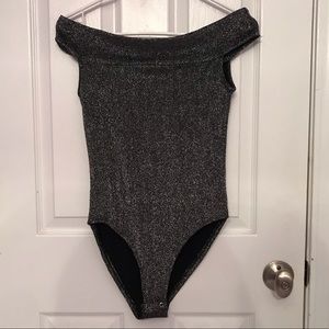 Forever 21 Sparkly Gray Bodysuit! SIZE LARGE